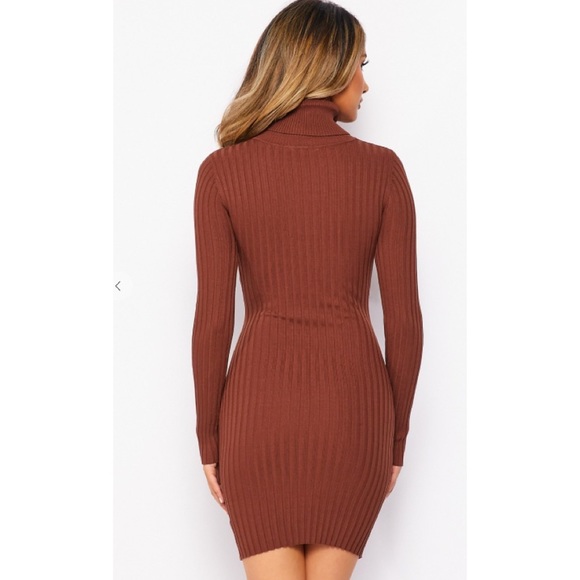 Coco Brown Cut-Out Sweater Dress - Picture 5 of 9